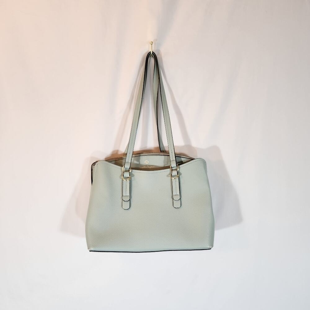 NANETTE LEPORE Mint Green Pebble Leather Shoulder Bag Purse FLAWED